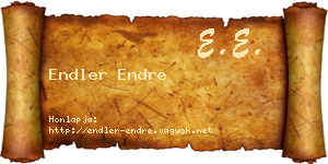 Endler Endre névjegykártya